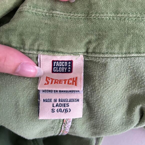 VINTAGE Y2K Faded Glory Women's Green Velvet Blazer Jacket - Picture 5 of 5
